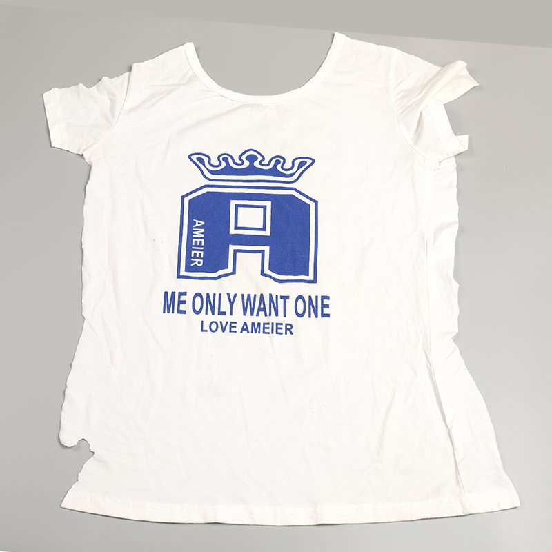 White T-shirt Cotton Wiping Rags with Printing & logo